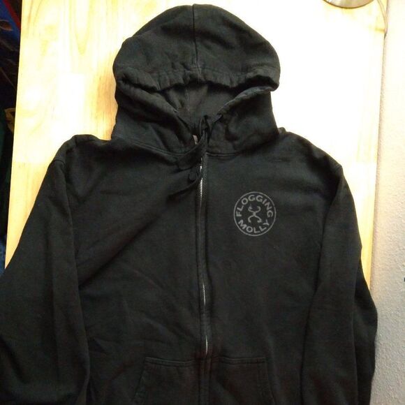 Flogging Molly Logo Zipper Hoodie Sweatshirt - Picture 2 of 8
